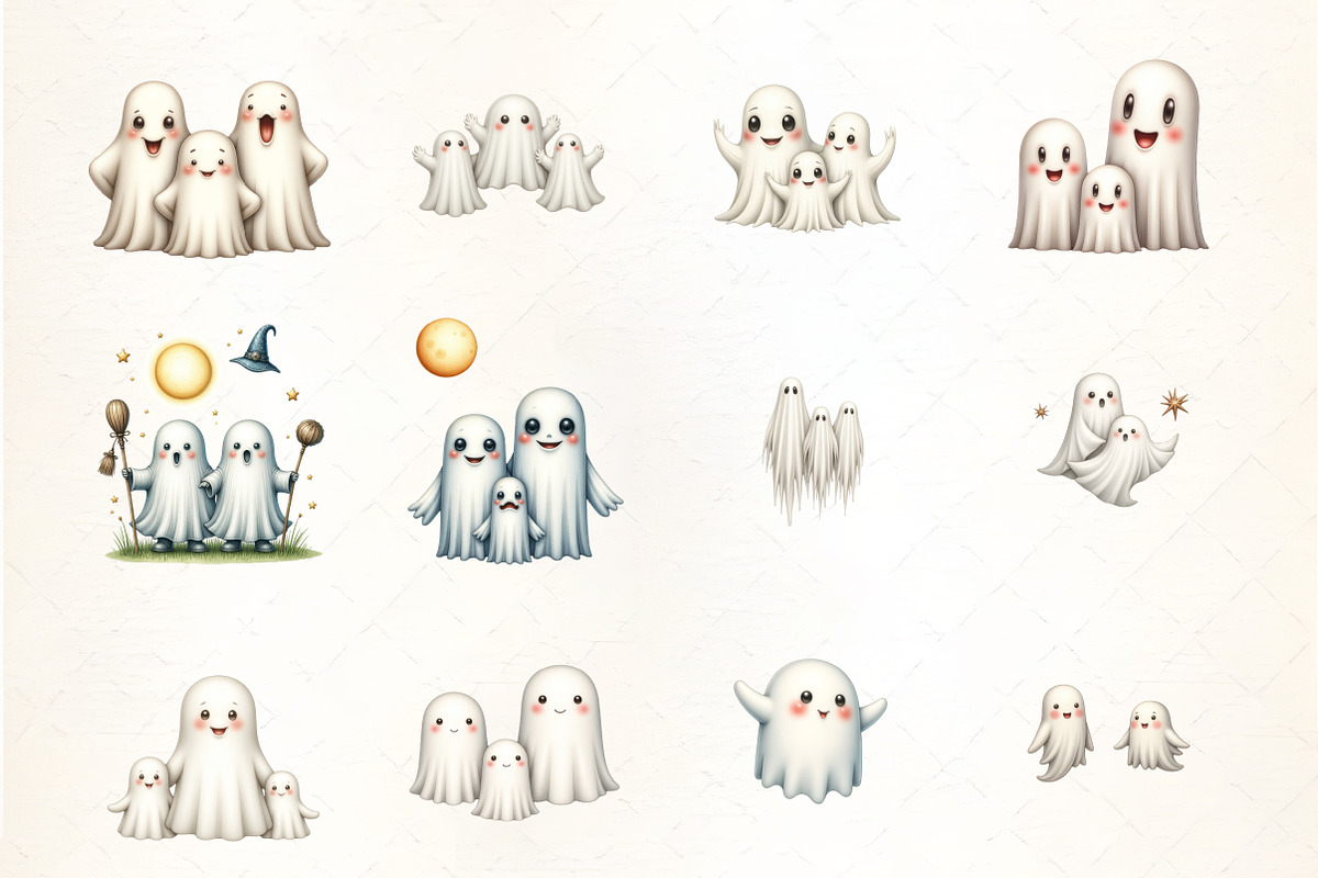 Ghost Family Clipart, an Illustration by CrexoraLab (Photo 2 of 5)