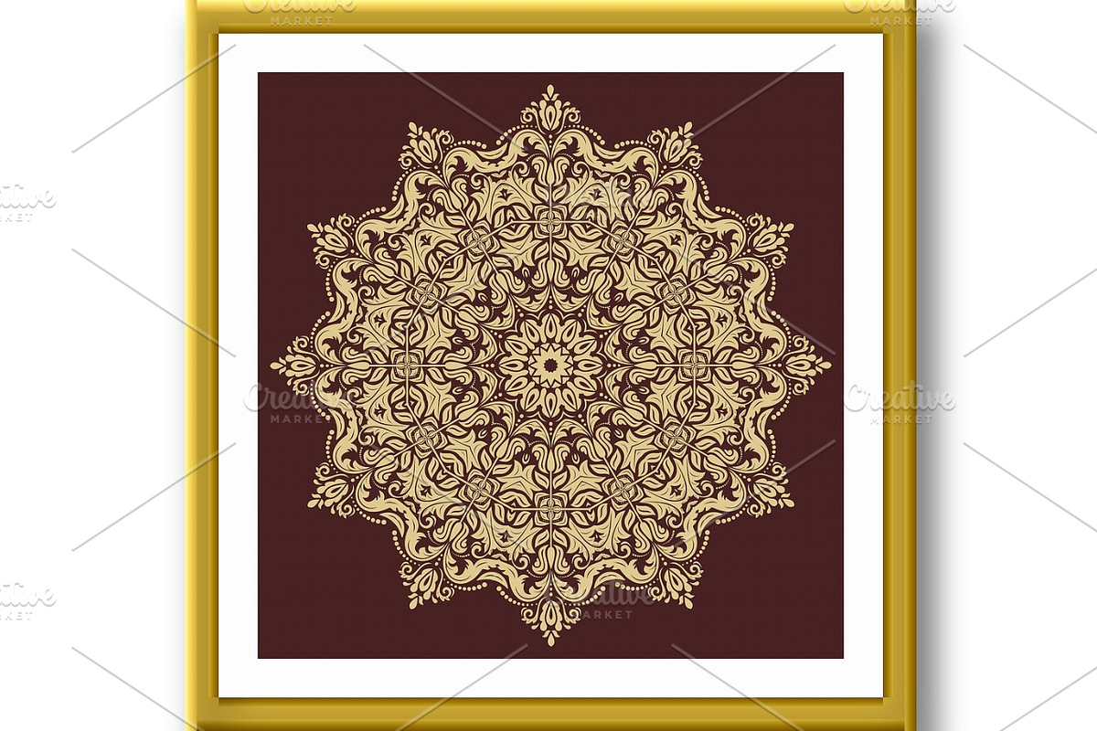 Floral Vector Pattern. Orient Golden, a Decorative Illustration by FineArtStudio (Photo 2 of 3)