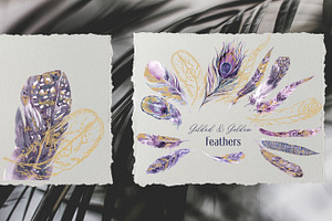 Nightfall Feathers Watercolor