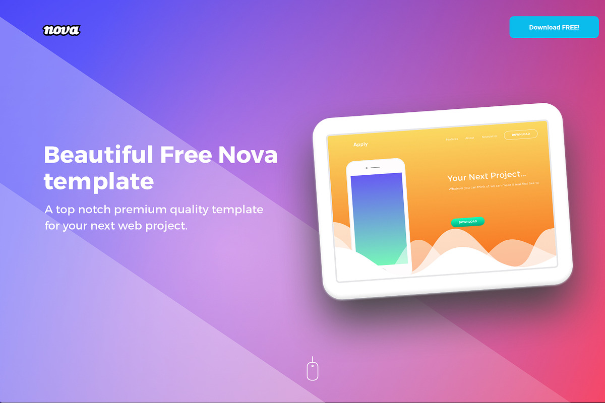Nova - A premium HTML&CSS template, a Websites & App Template by DigitalAwesome