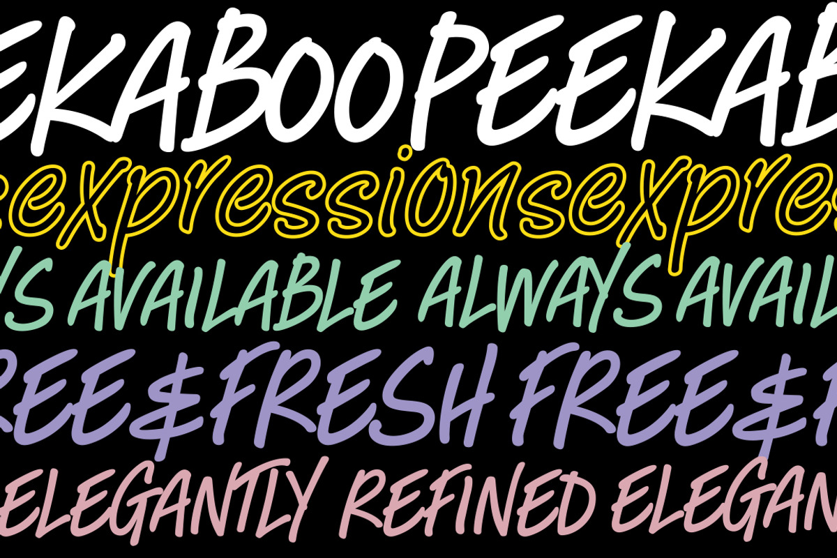 Peekaboo font - in opentype