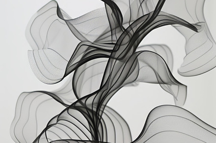 Abstract Monochrome Smoke Swirls on White Background, an Abstract Photo by Natalia Klenova's Shop