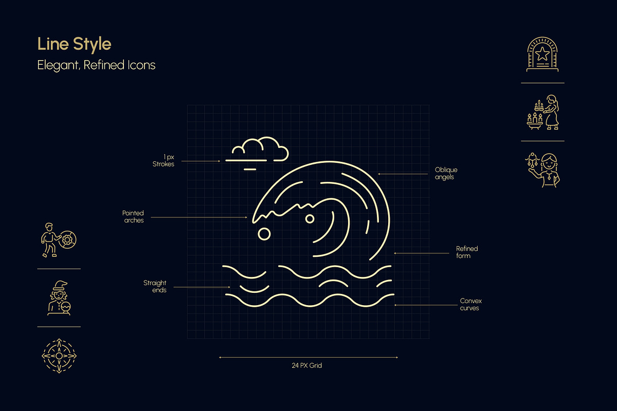 Astrology and Zodiac Icon Set, an Outline Icon by Prosymbols (Photo 3 of 8)