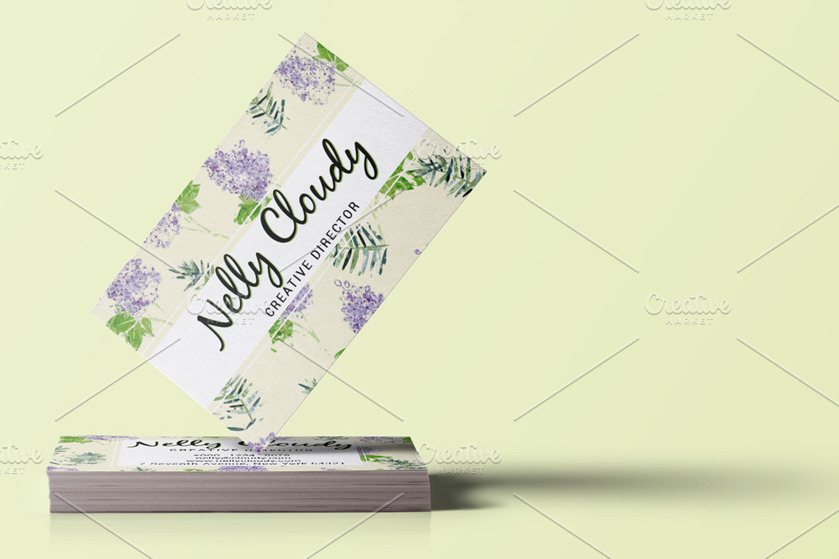 Watercolor Creative Business Card, a Business Card Template by land art (Photo 6 of 10)