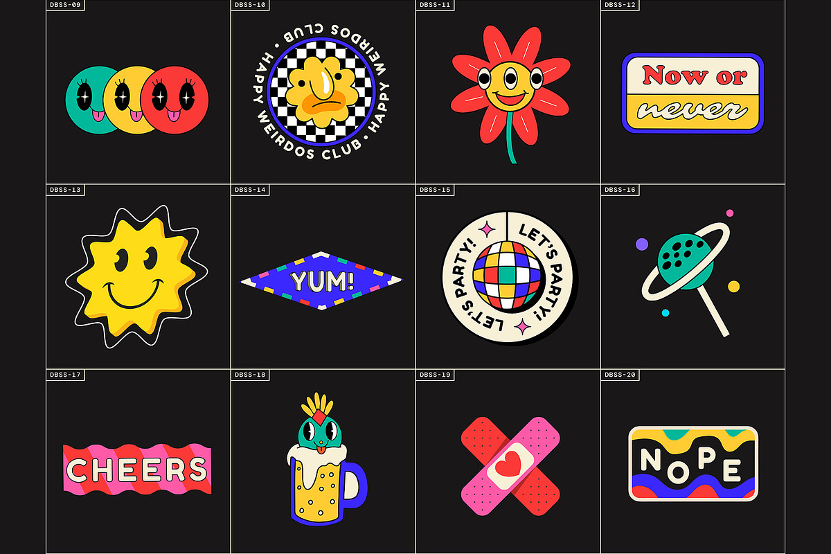 Colorful and Retro Sticker Pack III