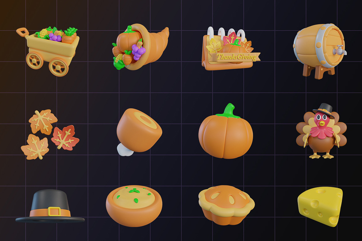 Thanksgiving 3D Icon Pack, an Object Graphic by Artnivora.Std (Photo 4 of 4)