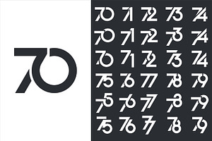 Creative Number 70 To 79 Logo Design