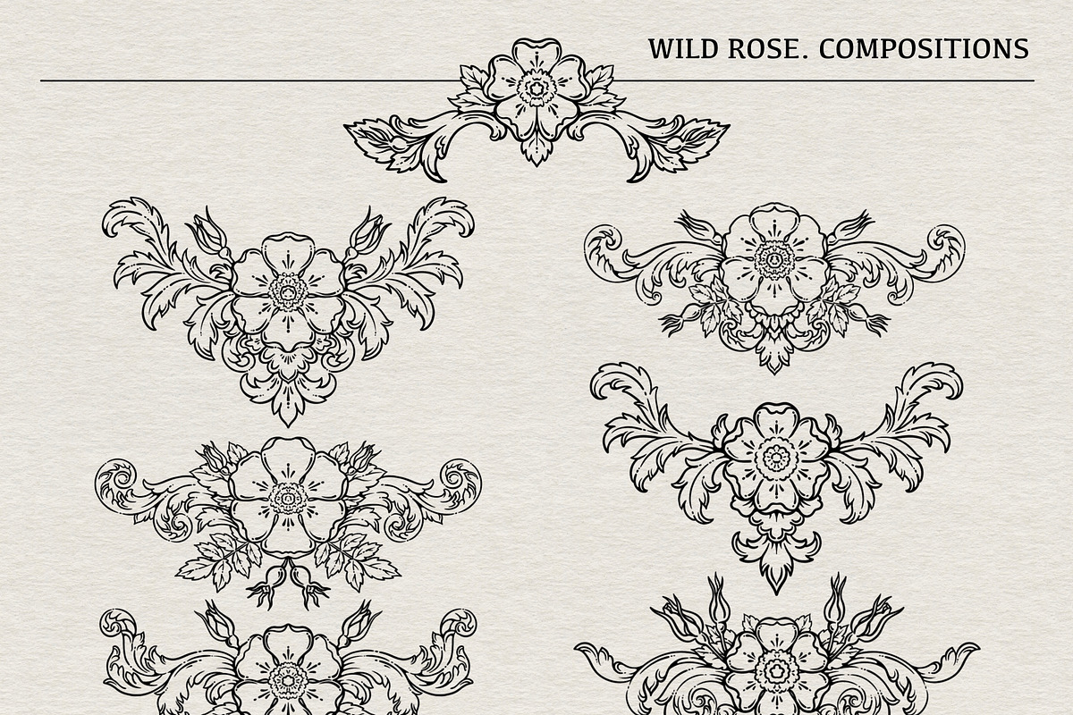 WILD ROSE lineart collection, a Decorative Illustration by heyXeni (Photo 6 of 7)