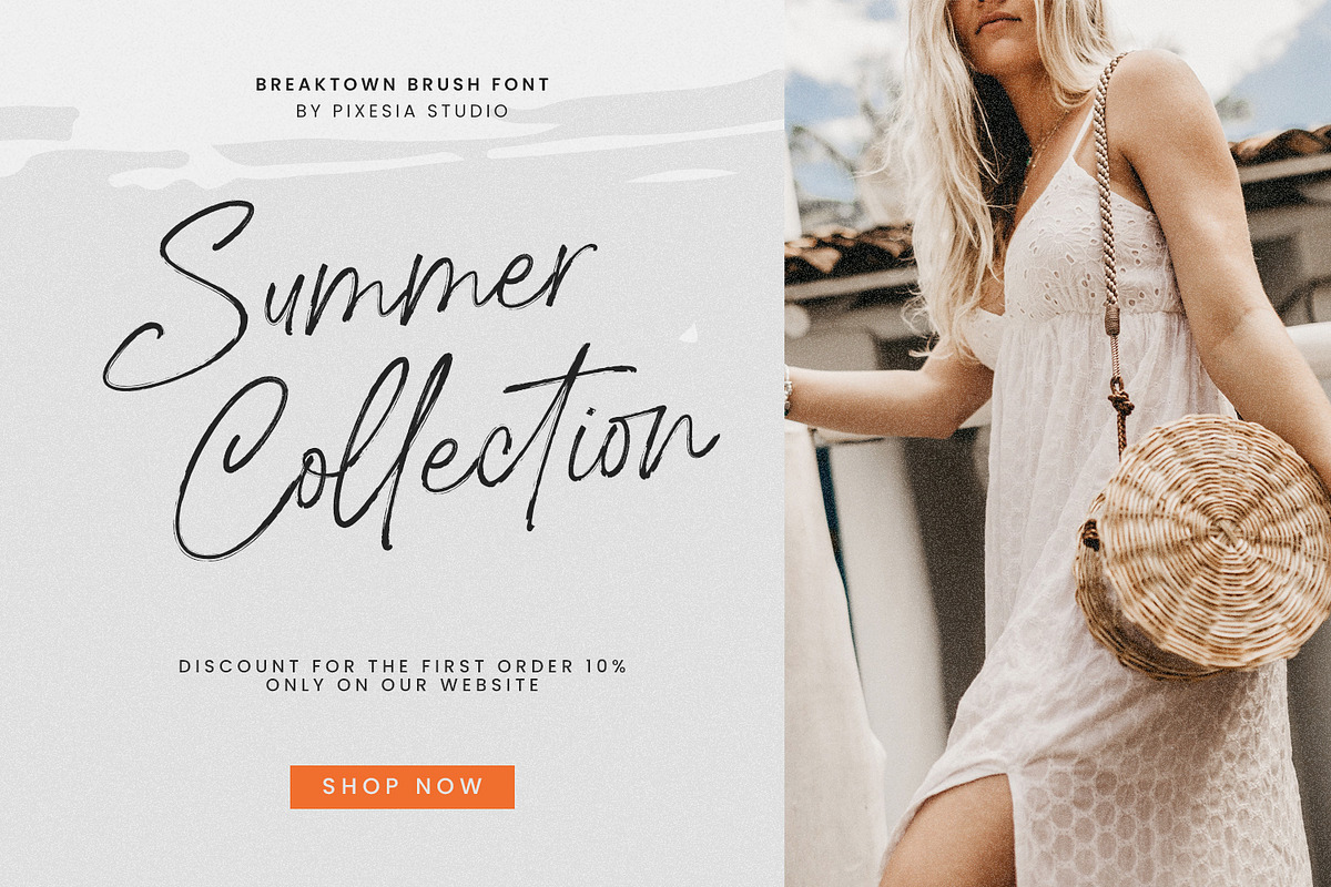 Breaktown - Stylish Brush Font, a Script Font by Pixesia Studio (Photo 3 of 13)