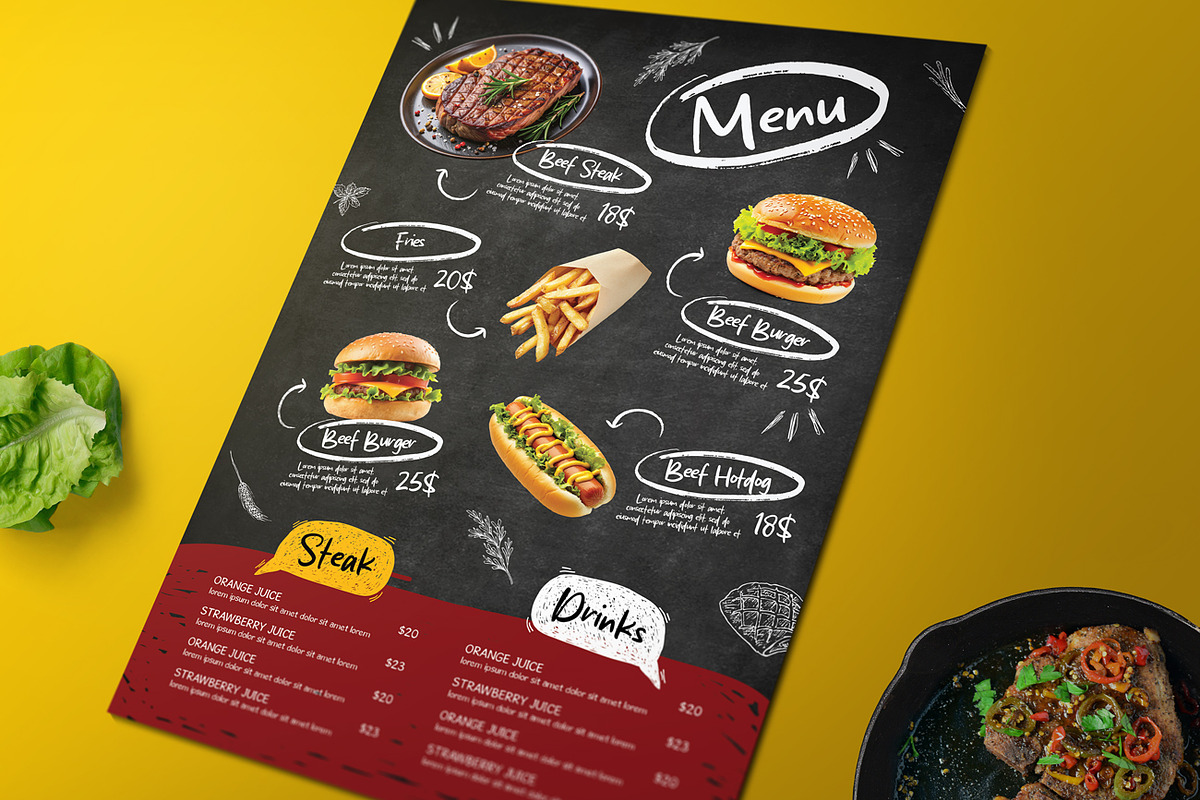 Blackboard Menu, a Flyer Template by Aarley Kaiven (Photo 3 of 3)