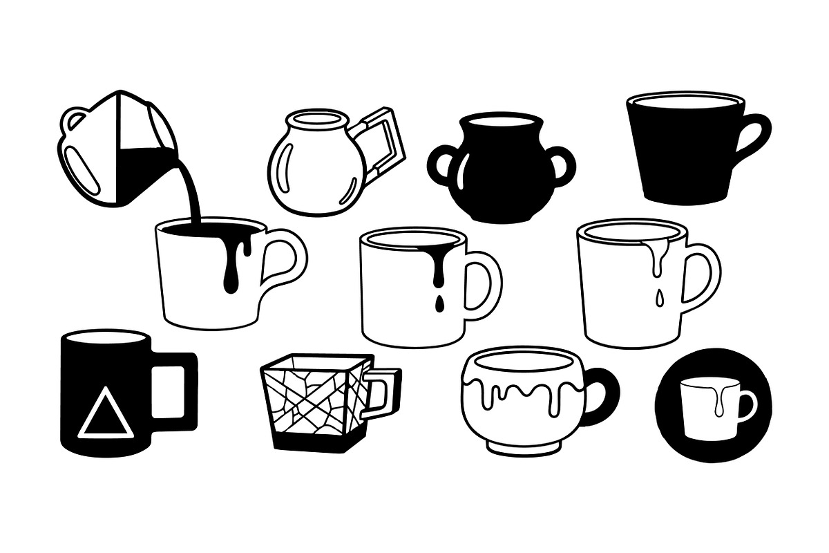 Coffee Mug SVG Clipart Set, an Illustration by designvectx (Photo 2 of 3)