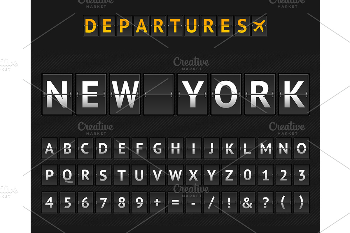 Mechanical Airport Flip Board, an Object Graphic by Vector and Templates (Photo 4 of 6)