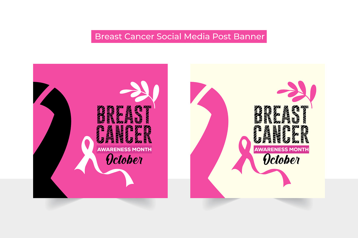 Breast Cancer Awareness Post Banner, a Social Media Template by Tahnix Creative