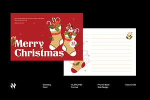 Red Christmas Greeting Card, a Card Template by Neermana