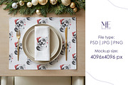 Christmas Placemat & Napkin Mockup, a Merchandise Mockup by Mie Mockup Studio (Thumbnail 6 of 6)