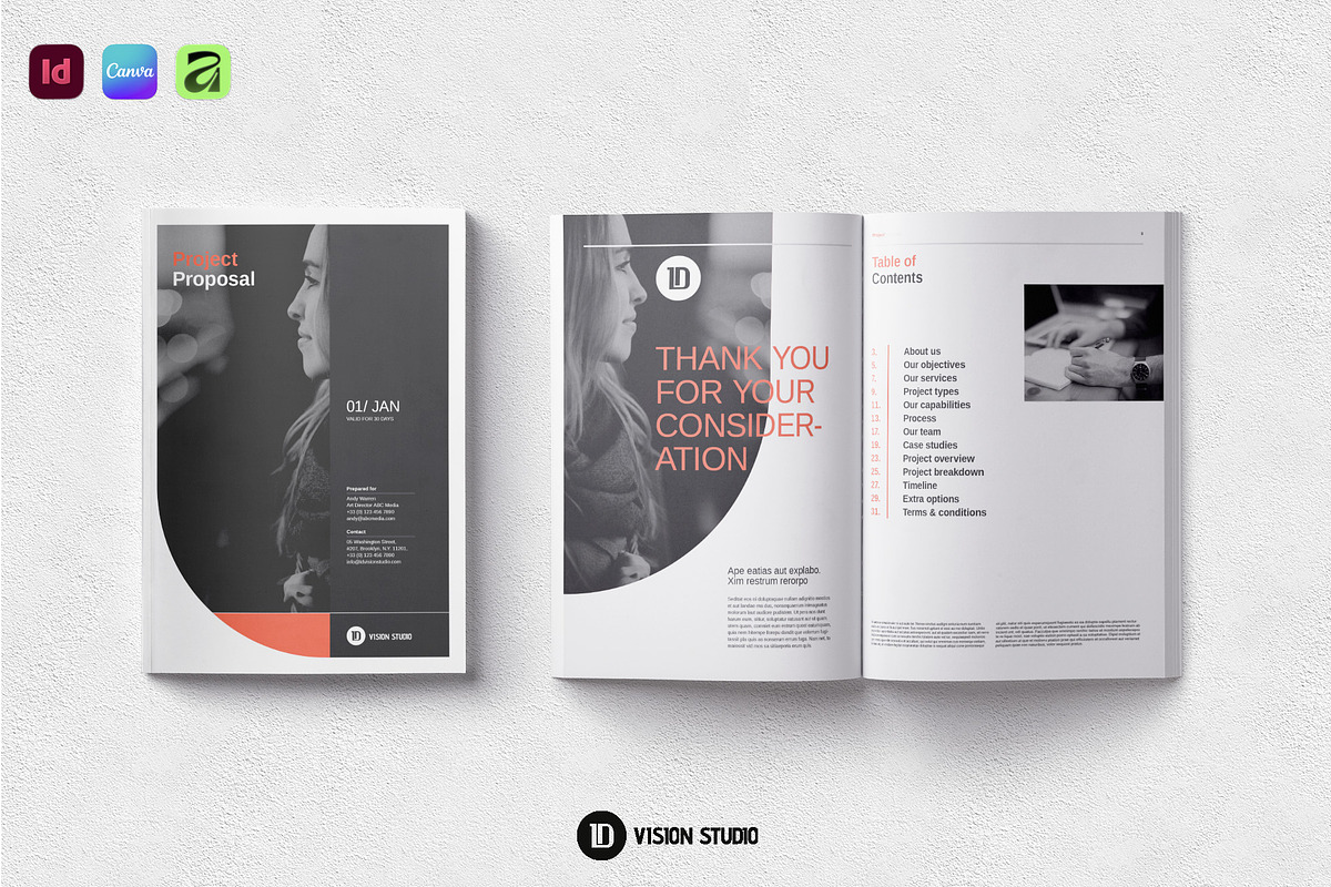 Project Proposal Template InDesign, a Brochure Template by ID Vision Studio (Photo 4 of 17)
