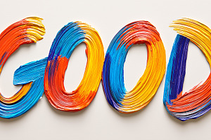 Colorful hand-painted word “GOOD”, a Background Photo by MistyDay