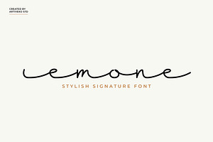Emone Script Typeface, a Script Font by Artiveko