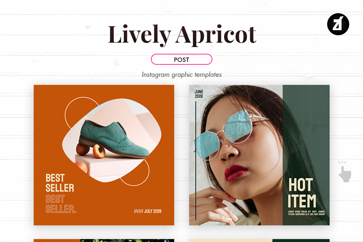 Lively apricot social media graphic, a Social Media Template by Chanut is industries (Photo 3 of 8)