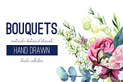 Watercolor Flowers, 10 Arrangements, a Decorative Illustration by JSolomatina (Thumbnail 1 of 4)