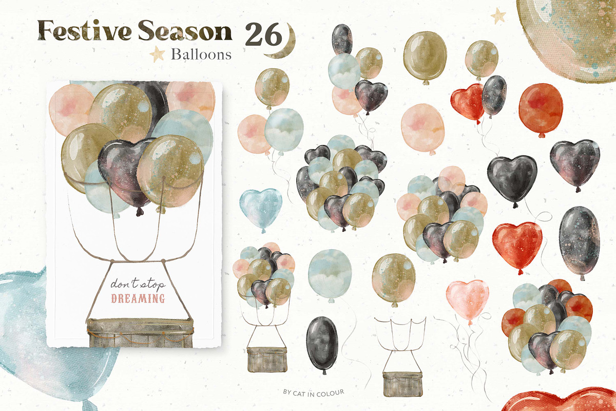 Festive Season. Cute Cats & Rabbits, an Animal Illustration by Cat In Colour (Photo 6 of 16)