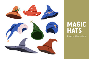 Wizard and magician hats set, an Object Illustration by Good Studio
