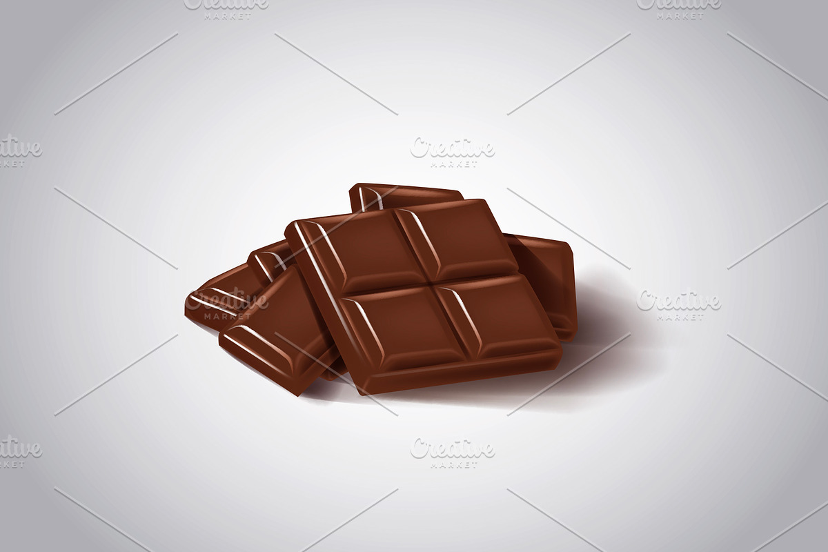 Realistic chocolate set., a Food Illustration by George Rod (Photo 2 of 3)