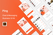 Chatting & Sharing Illustrator App, an UI Kit Template by themelove (Thumbnail 1 of 11)