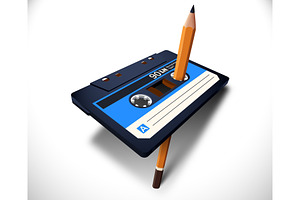 Compact cassette 80s style with