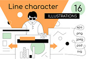Line Character - Illustrations, a Templates & Theme by Boyko Pictures (Thumbnail 1 of 13)