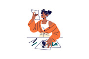 People study at desk set, an Education Illustration by PaperTrident (Thumbnail 5 of 19)