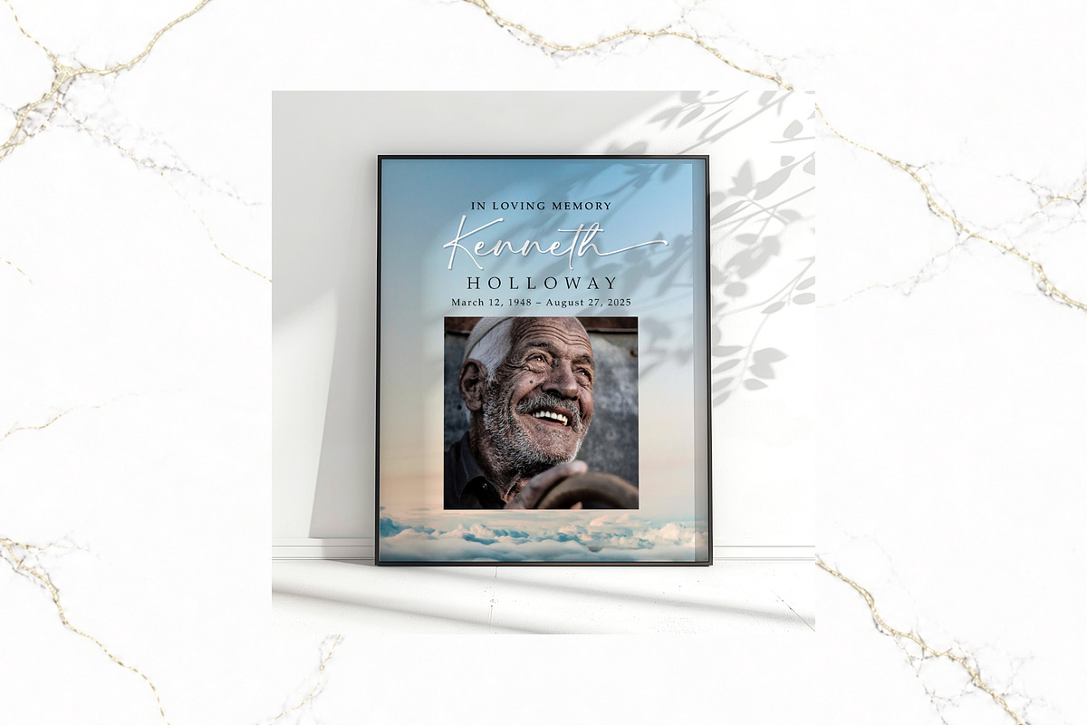Funeral Welcome Sign Canva FR011, a Poster Template by TyphoonStudio (Photo 3 of 8)