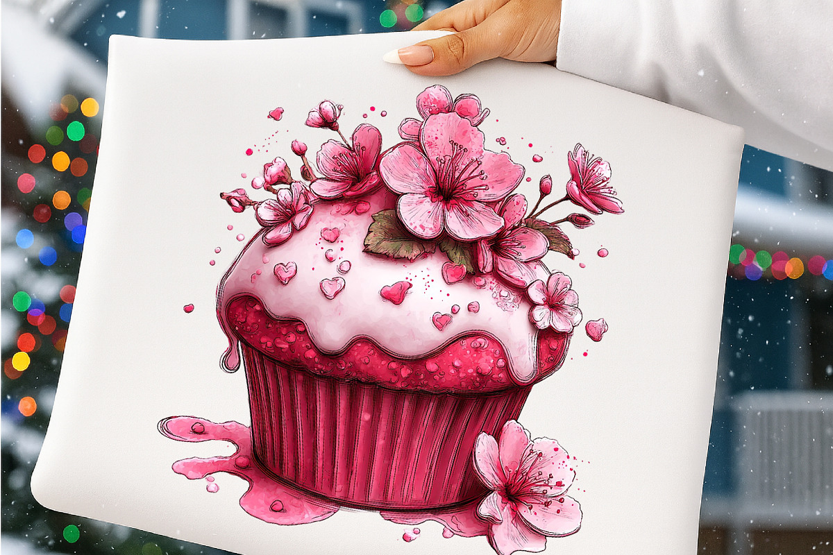 Whimsical spring cupcake clipart, an Illustration by SinaCreation (Photo 10 of 11)