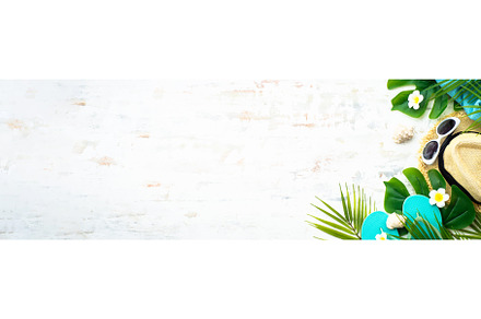 Summer flat lay background, sea, a Holiday Photo by Nadia-nb