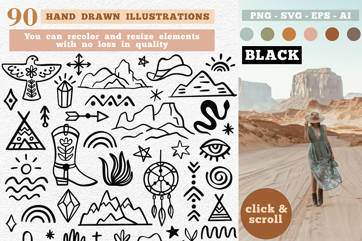Western Bundle Clipart and Patterns, a Graphic by Katrinelly (Photo 3 of 14)