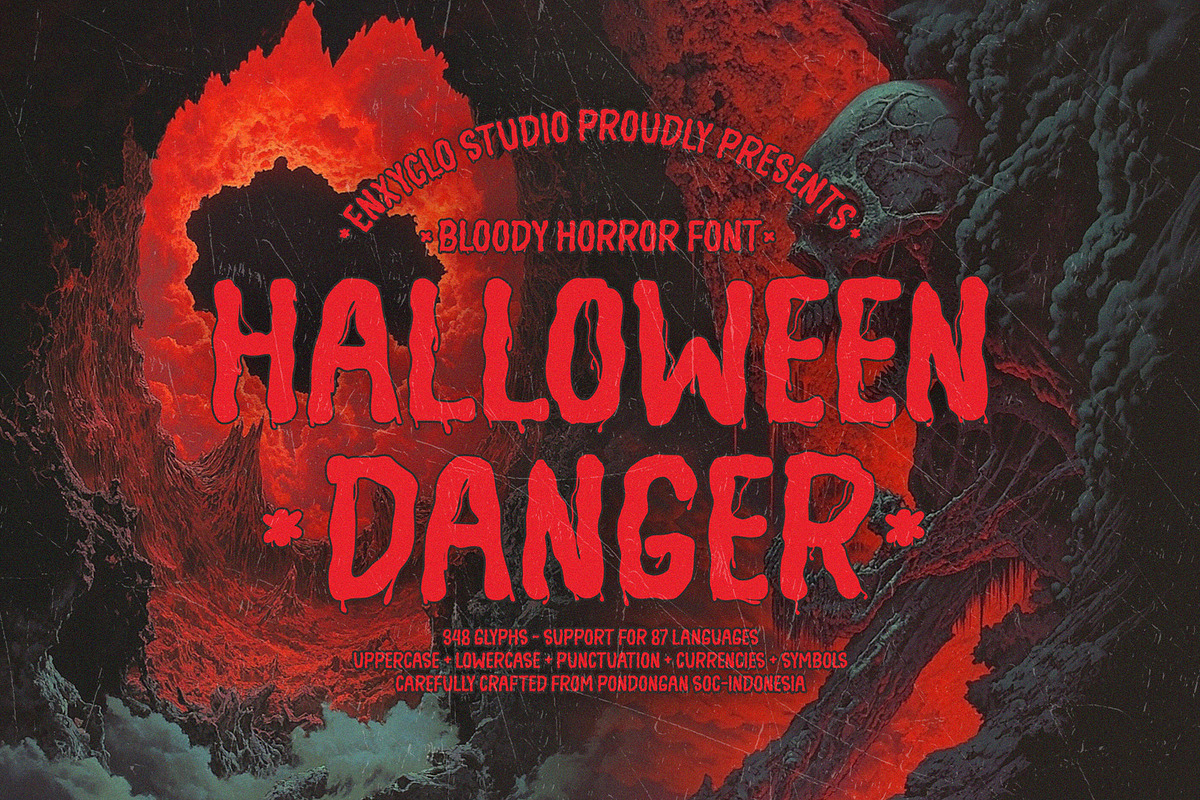 NCL HALLOWEEN DANGER - Bloody Horror, a Handwritten Font by Enxyclo Studio (Photo 1 of 10)