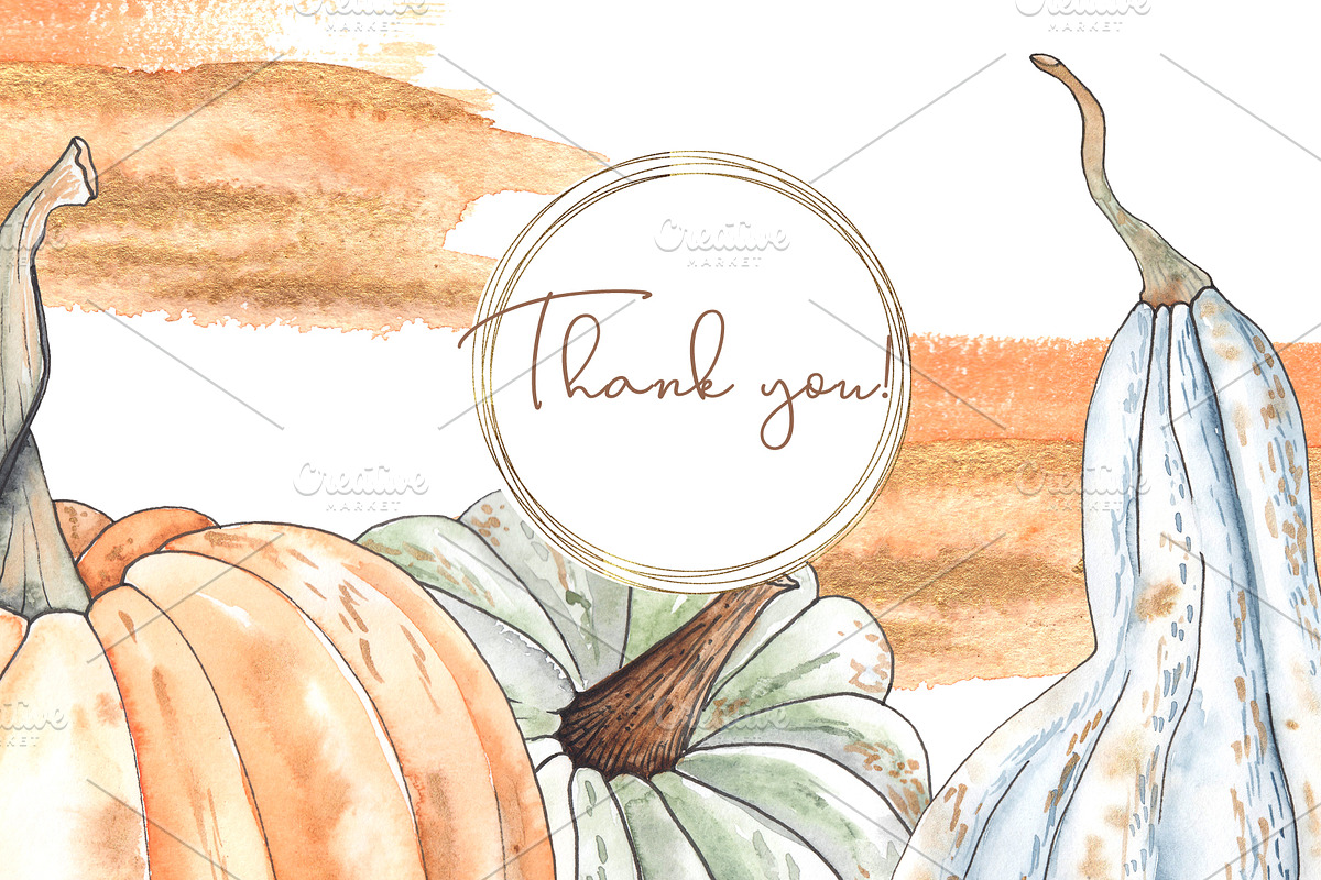 Pumpkins. Watercolor collection, an Object Graphic by Ana-Sakuta (Photo 17 of 17)