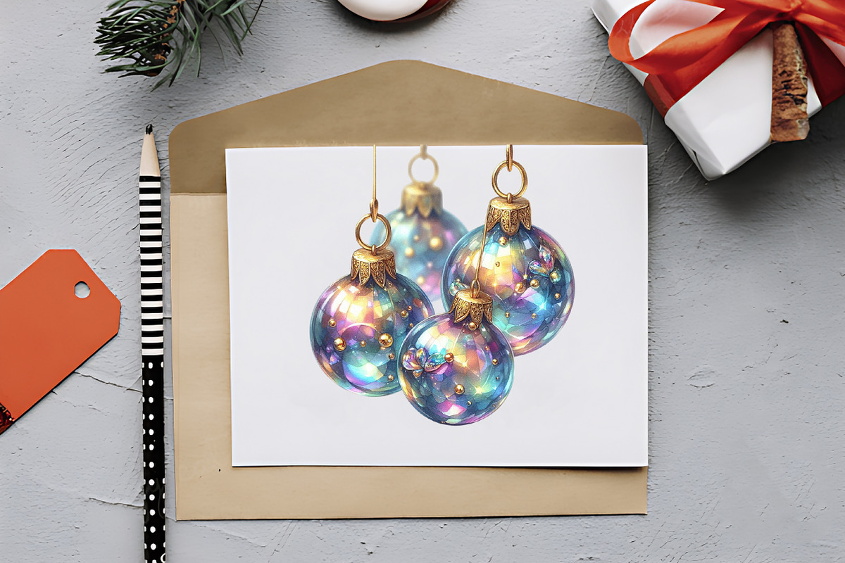 Iridescent Christmas Bells & Baubles, an Illustration by RobertsArt (Photo 3 of 7)