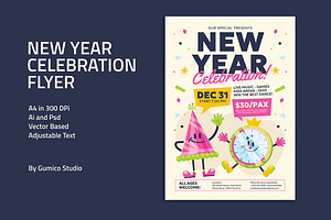 New Year Celebration Flyer, a Flyer Template by Gumico Studio.