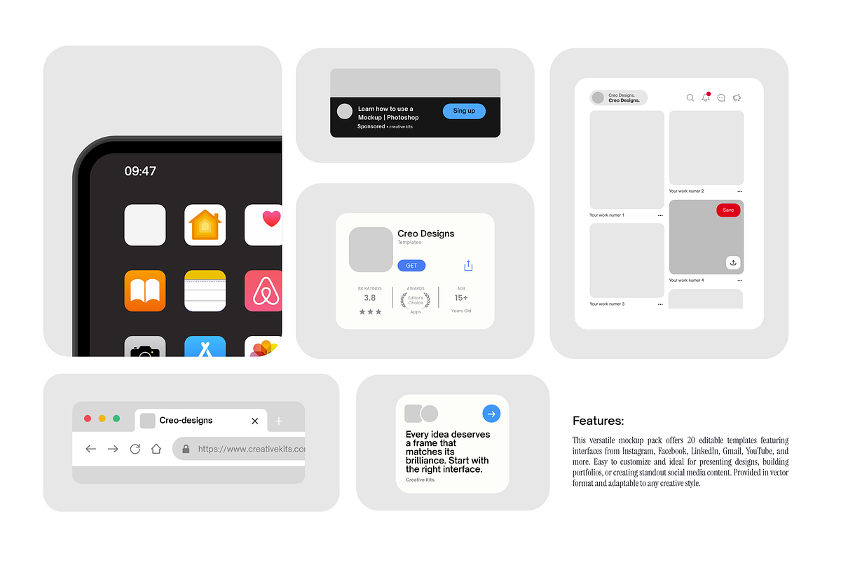 20 Minimal Interface Templates, a Graphic by Creo.pt (Photo 2 of 5)