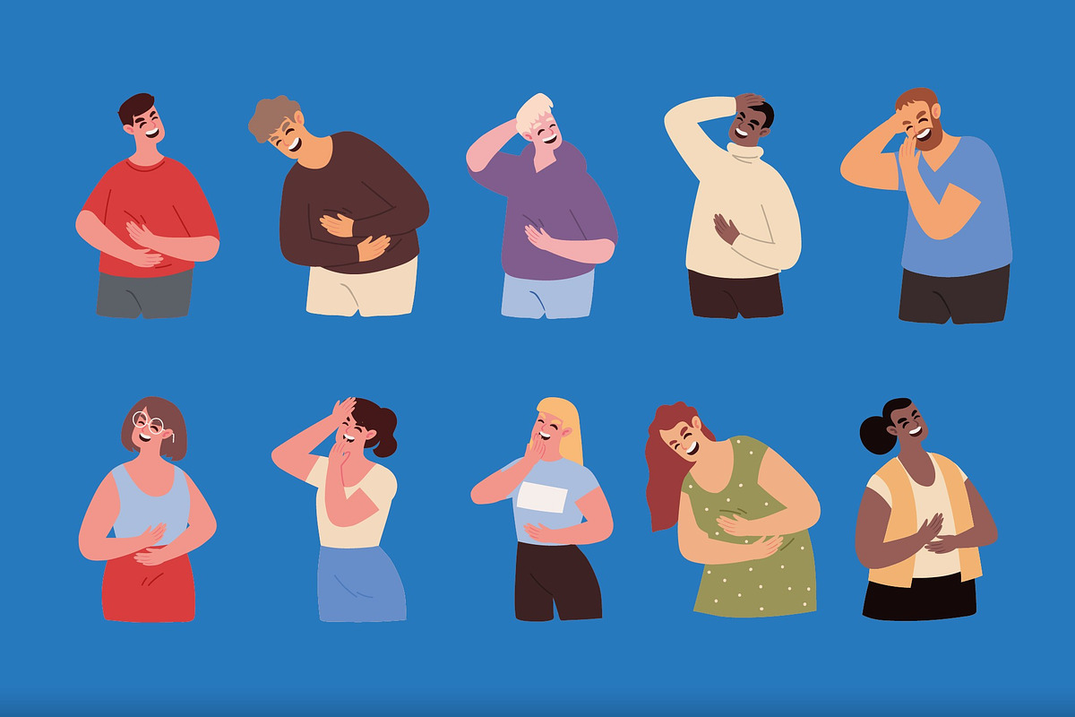 Laughing People Illustration Set, a Person Illustration by studiogstock (Photo 3 of 3)