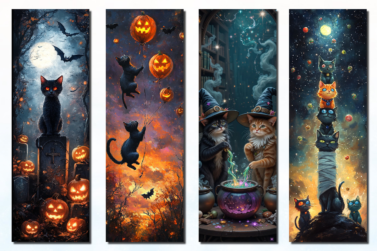 Whimsical Kitty Printable Bookmarks, an Illustration by Rose Art (Photo 2 of 2)