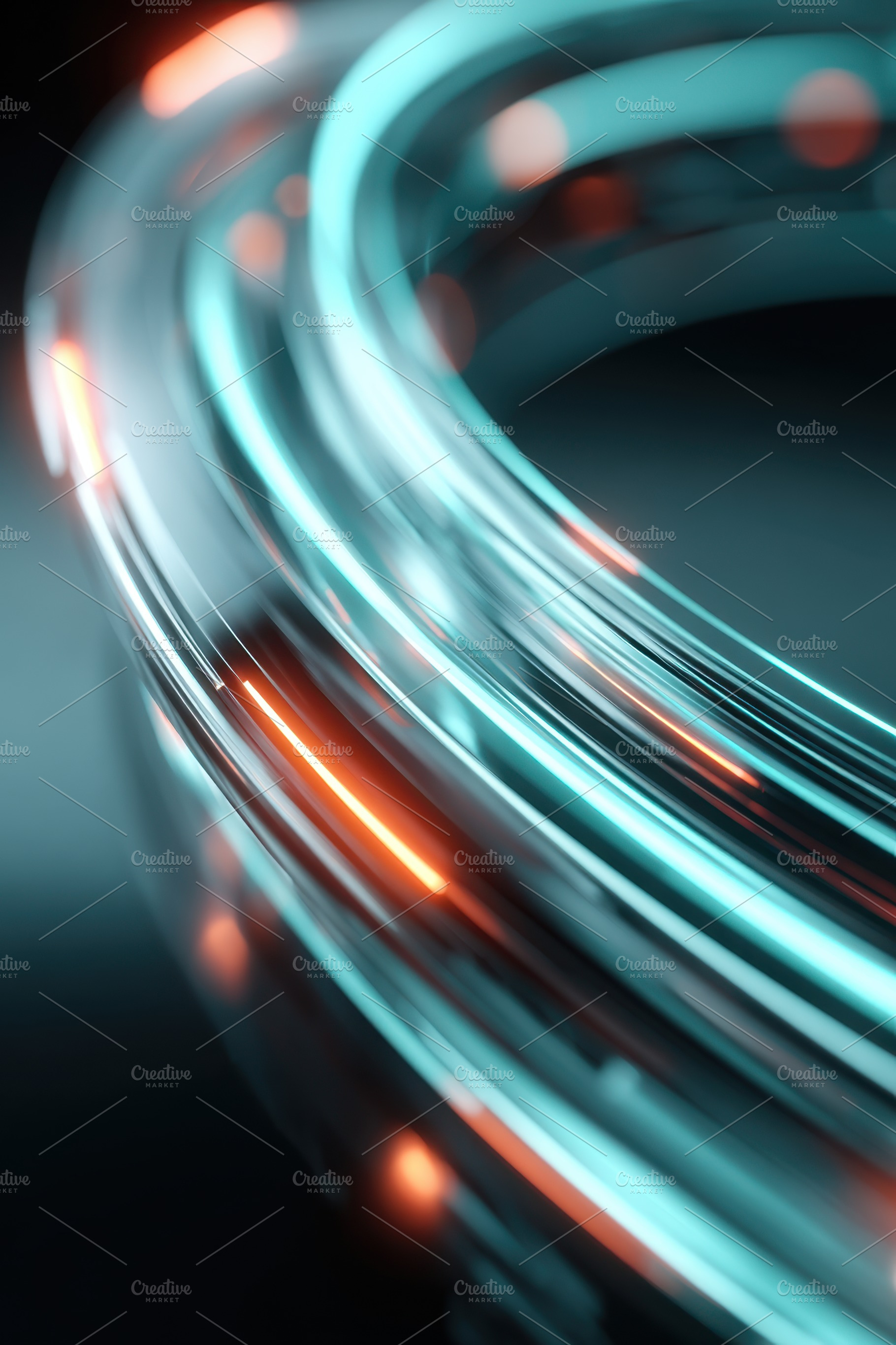 Futuristic glowing curved lines in blue and orange, a Background Photo by AlyaAnd