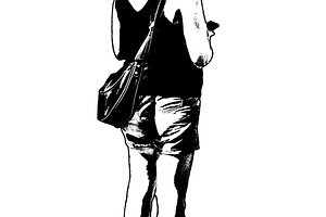 Isolated back view graphic of young adult woman standing, a Person Photo by DanFLCreativo