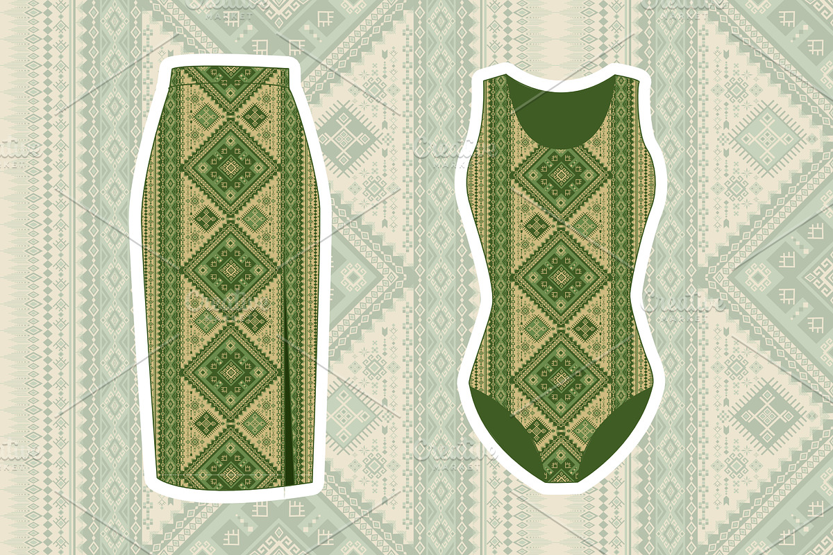 Mustard Green Native Ethnic pattern, a Pattern Graphic by ThaiByGaew (Photo 4 of 5)