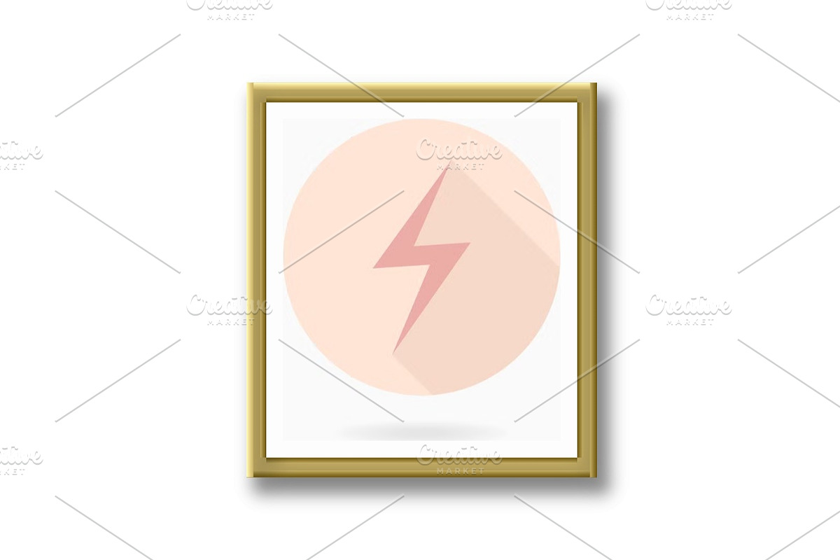 Modern Pink Icon With Lightning in, an Outline Icon by FineArtStudio (Photo 2 of 3)
