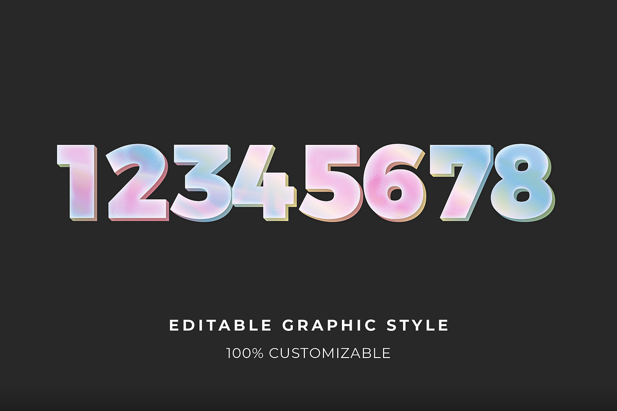 3D Extruded Holographic Text Effect preview 2