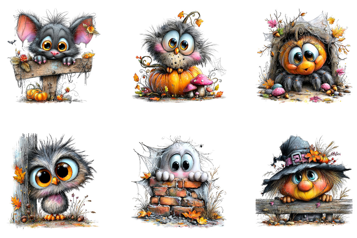 Halloween Peeking Clipart PNG, a Seasonal Illustration by CreationArt (Photo 2 of 5)