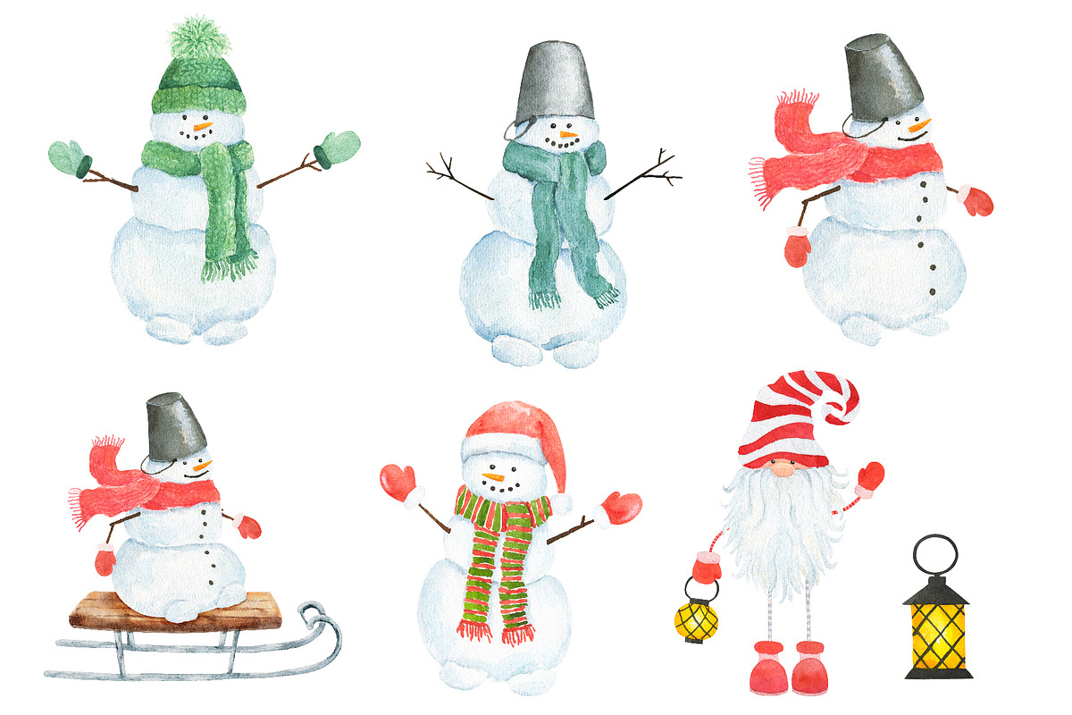 Watercolor Christmas illustrations, a Decorative Illustration by Nataliia Pyzhova (Photo 2 of 10)