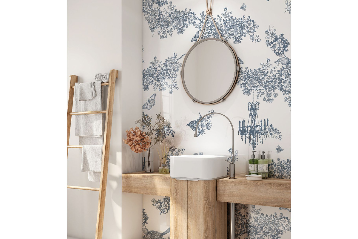 Toile of the Flowering Orchard, a Pattern Graphic by MouseGrey (Photo 8 of 8)